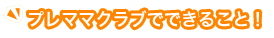 プレママクラブでできること